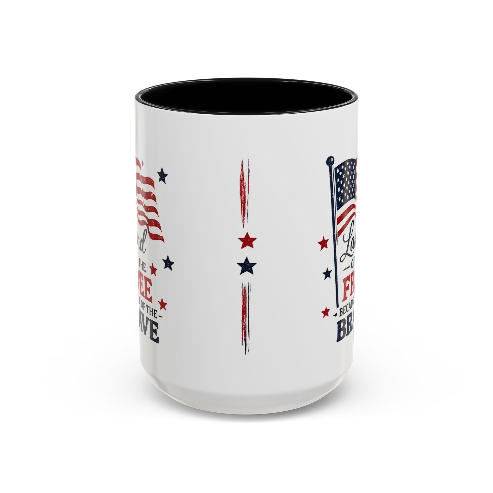 Patriotic Coffee Mug — "Land of the Free Because of the Brave" Accent Mug