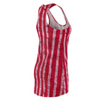 Red Tie-Dye Stripe Racerback Dress