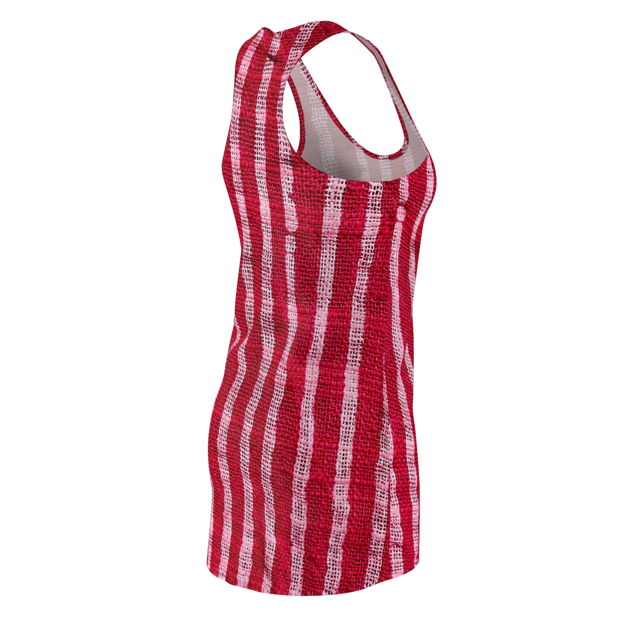 Red Tie-Dye Stripe Racerback Dress