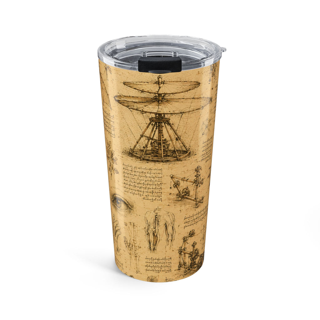 20oz Leonardo da Vinci Sketch Tumbler — Vintage Invention Travel Mug