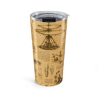 20oz Leonardo da Vinci Sketch Tumbler — Vintage Invention Travel Mug