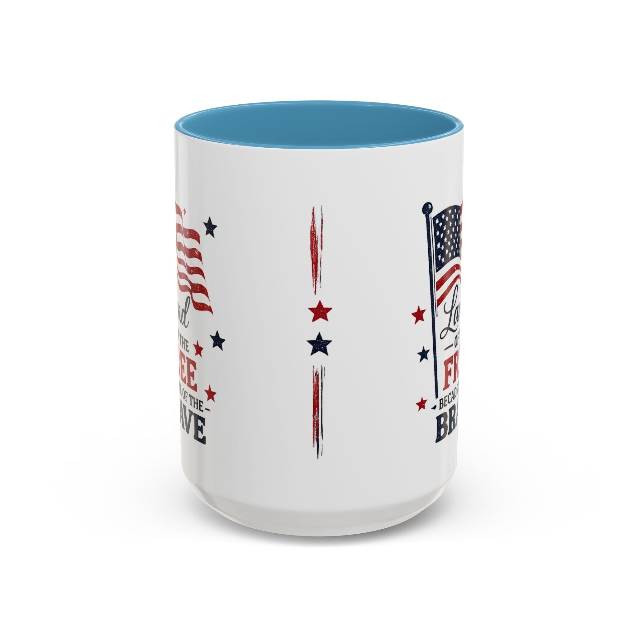Patriotic Coffee Mug — "Land of the Free Because of the Brave" Accent Mug