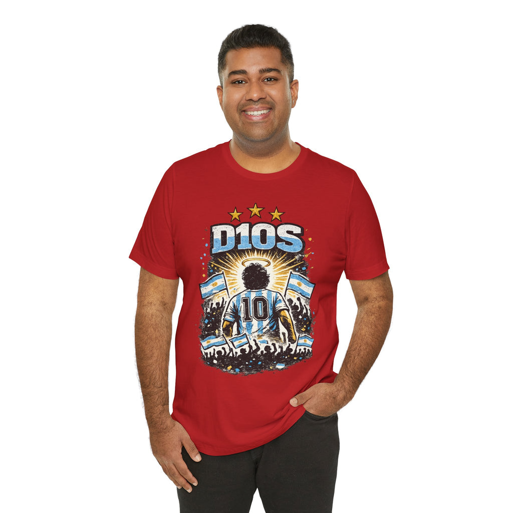 Dios 10 Argentina Soccer Tee — Maradona Tribute Football Shirt