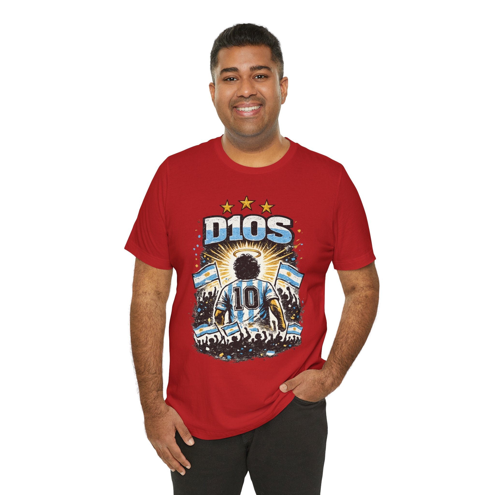 Dios 10 Argentina Soccer Tee — Maradona Tribute Football Shirt