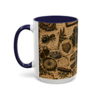 Vintage Natural History Coffee Mug — Botanical & Fossil Illustration Accent Mug