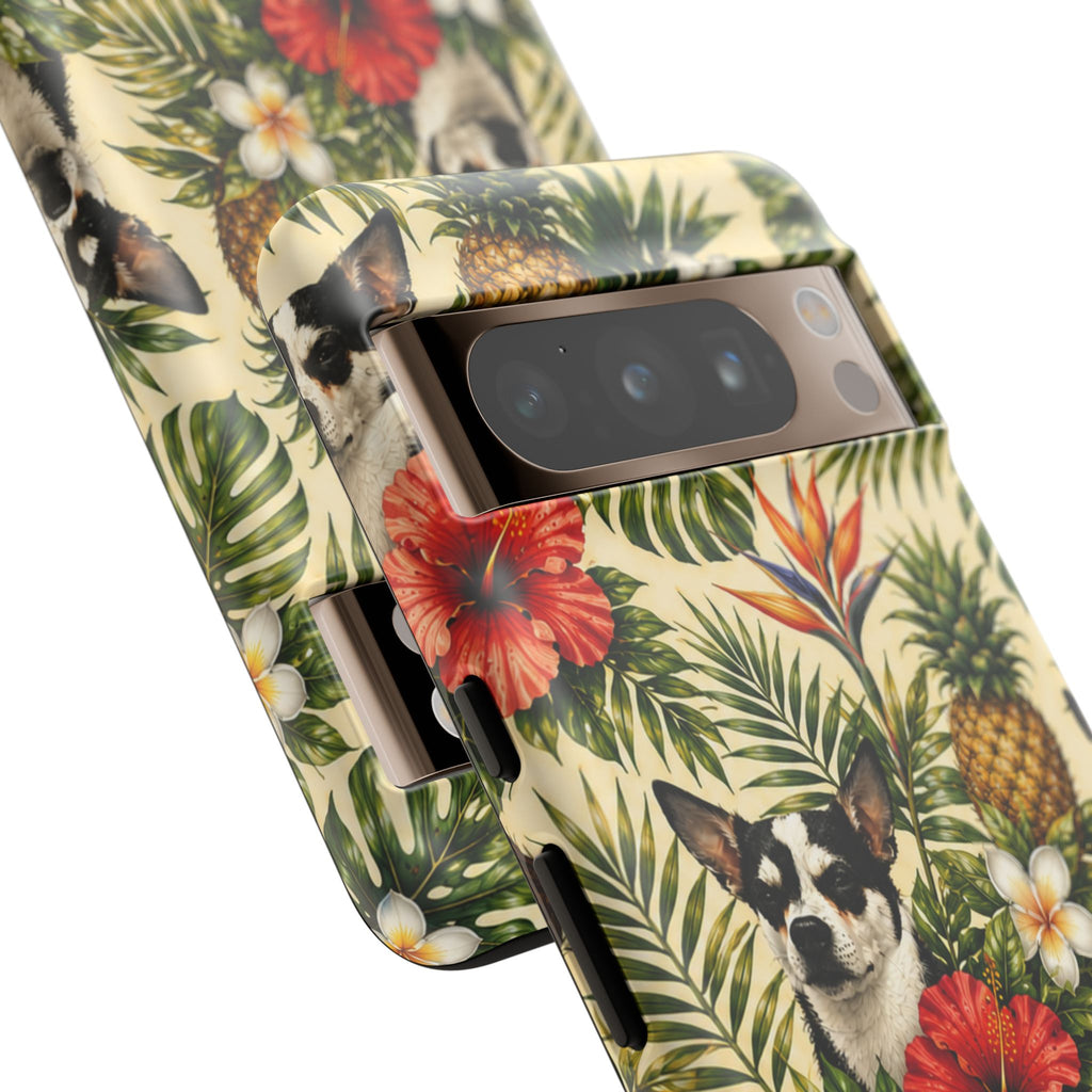 Tropical chihuahua Phone Case — Floral Pineapple Protective Tough Case