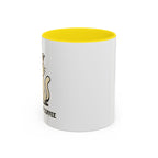 Cat Lover Coffee Mug – Cute Cat Illustration ‘Coffee’ Accent Ceramic Mug (11/15oz)