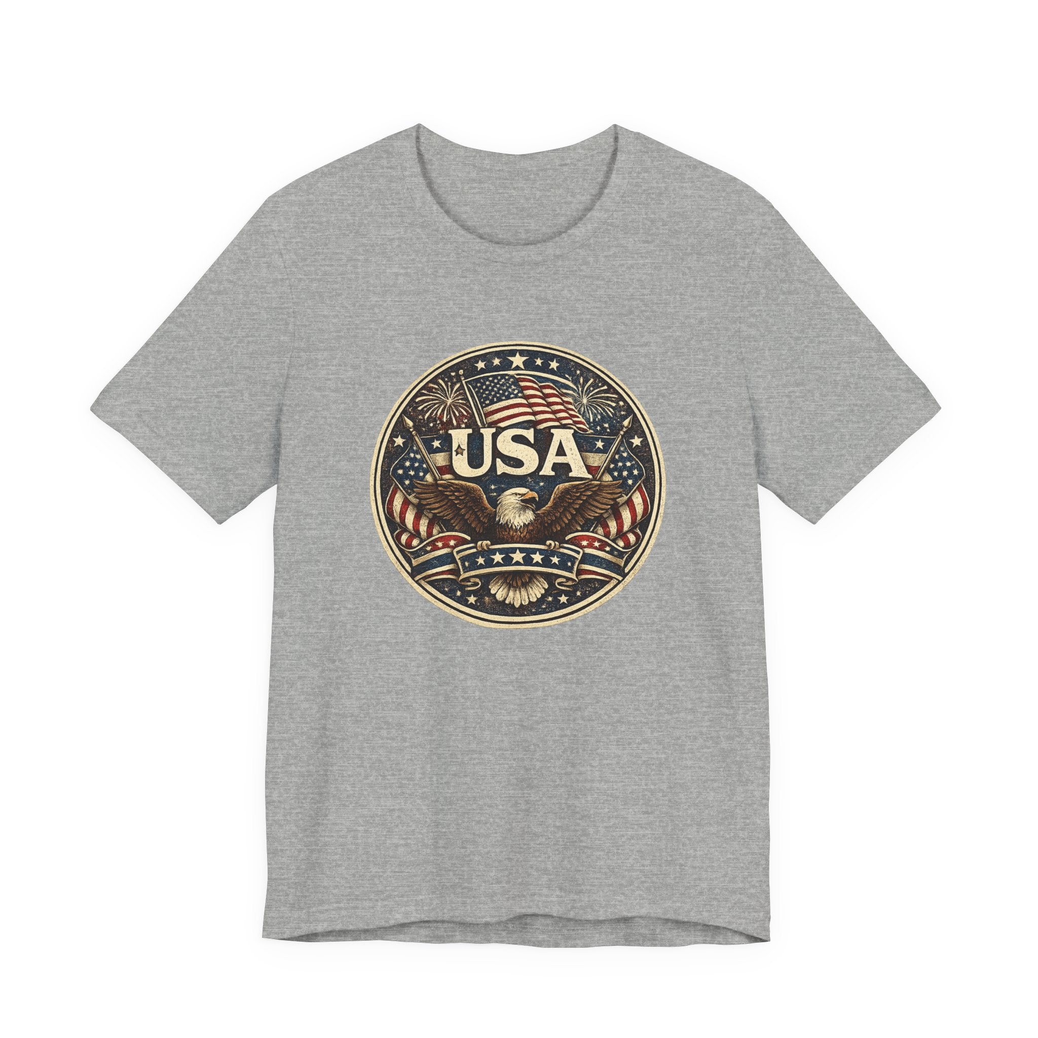 USA Eagle Vintage Patriotic T-Shirt — American Flag Graphic Tee