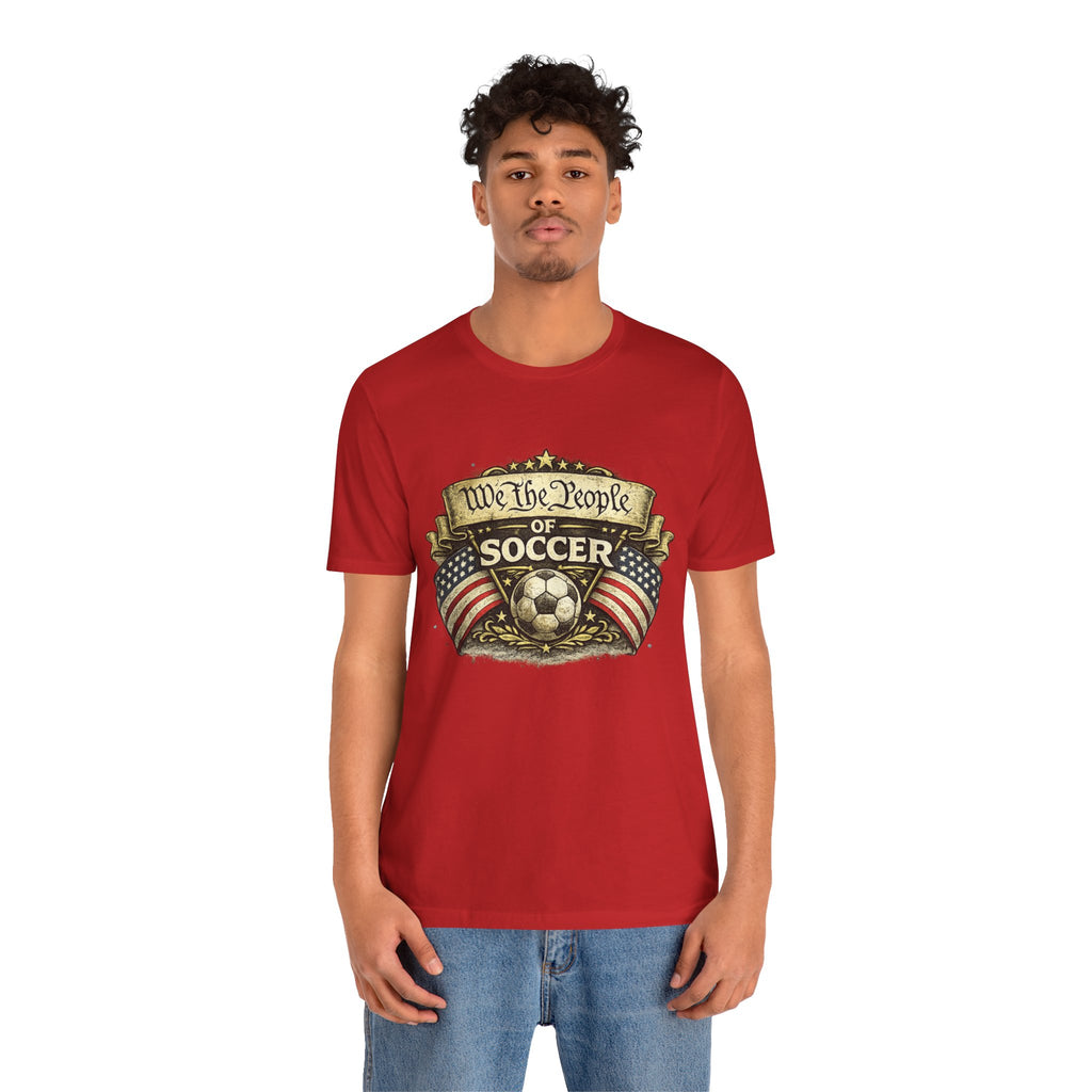 We The People of Soccer T-Shirt — American Flag Vintage Soccer Tee