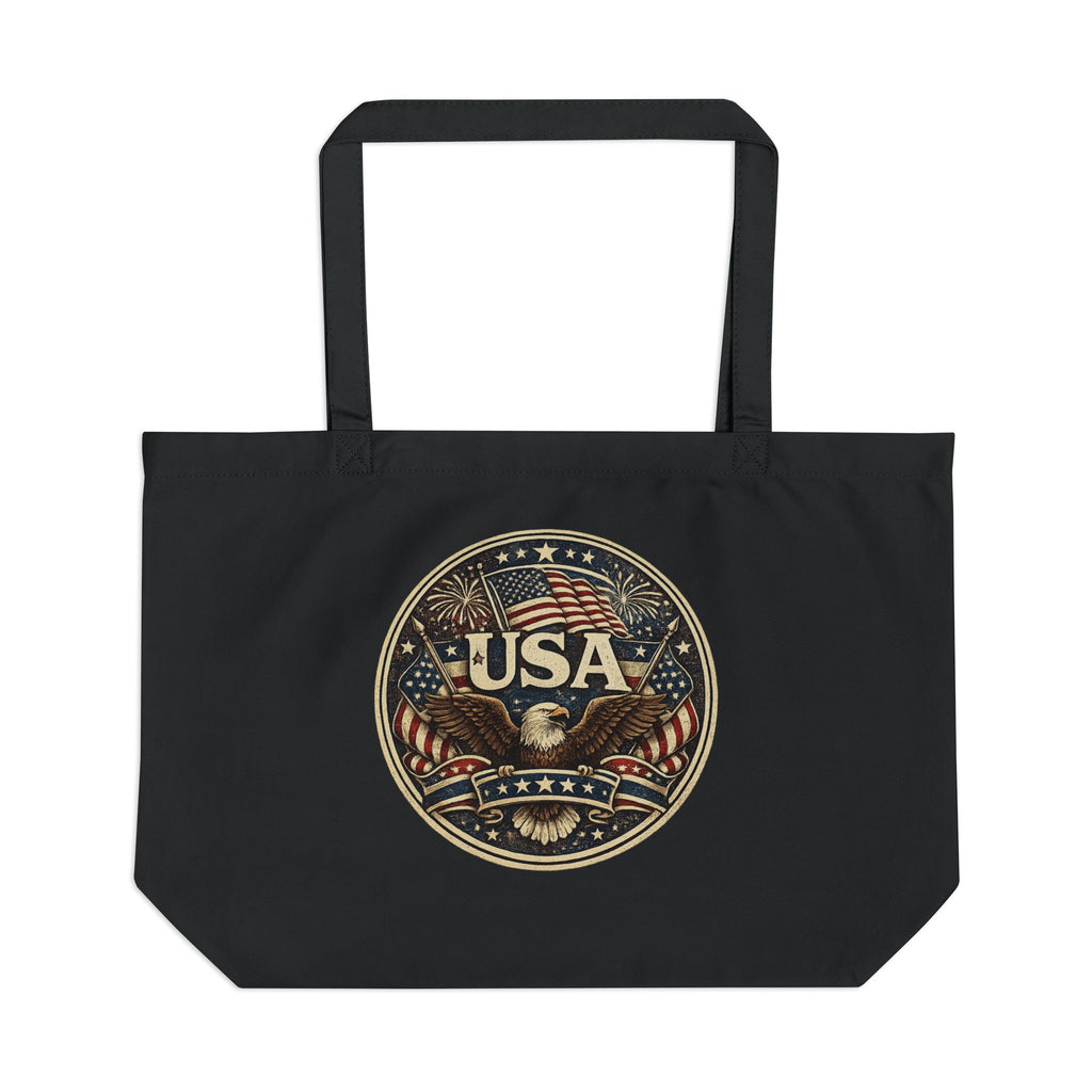 USA Eagle Canvas Tote Bag — Patriotic American Flag Market Tote