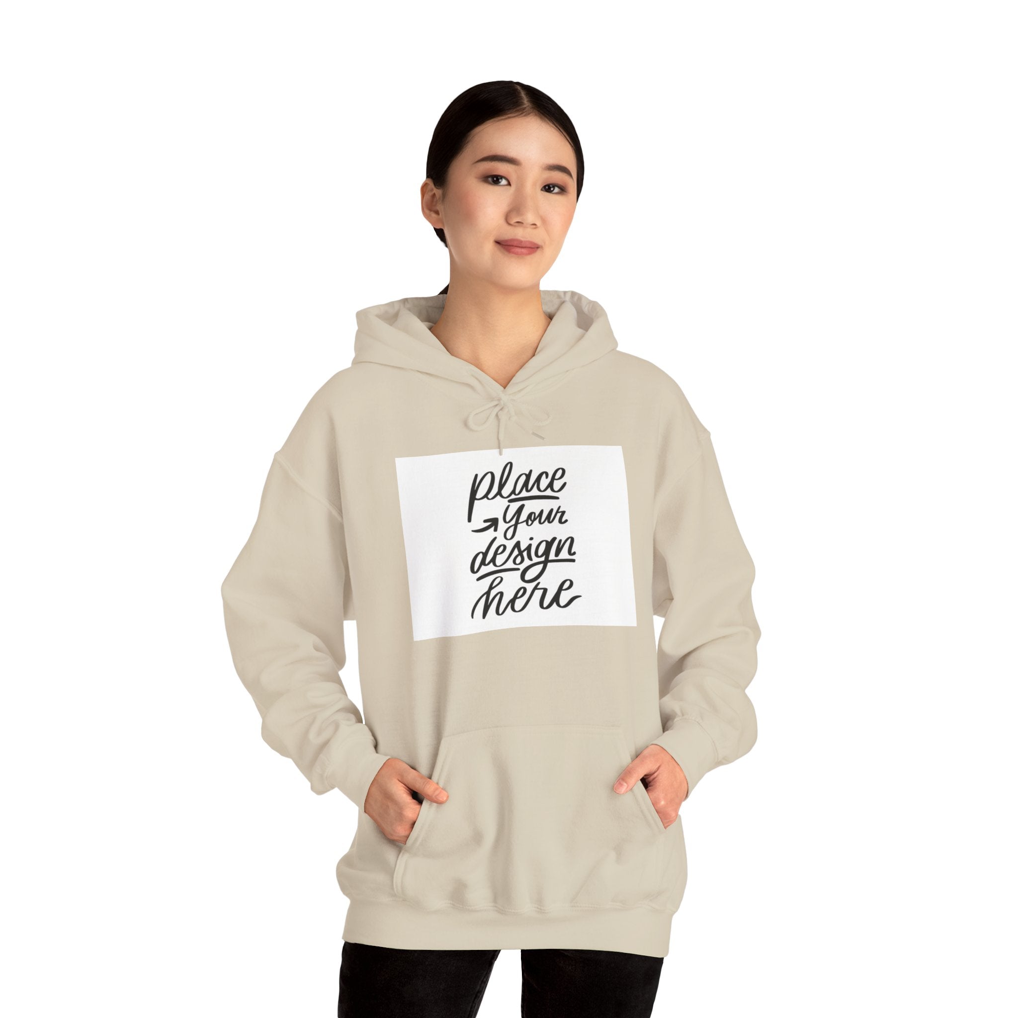 Classic Hoodie with Centered Design – 'Place Your Design Here'