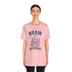 Brain Buffering T‑Shirt — Cute Cartoon Brain Graphic Tee for Neuro Humor