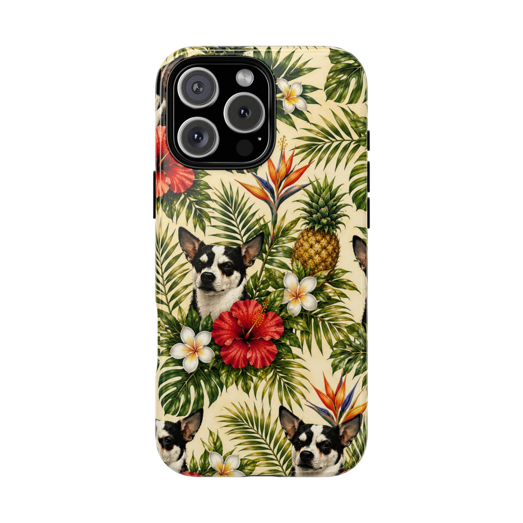 Tropical chihuahua Phone Case — Floral Pineapple Protective Tough Case
