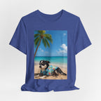 Beach Chihuahua Dog T-Shirt — Hawaiian Shirt Puppy on Tropical Shore