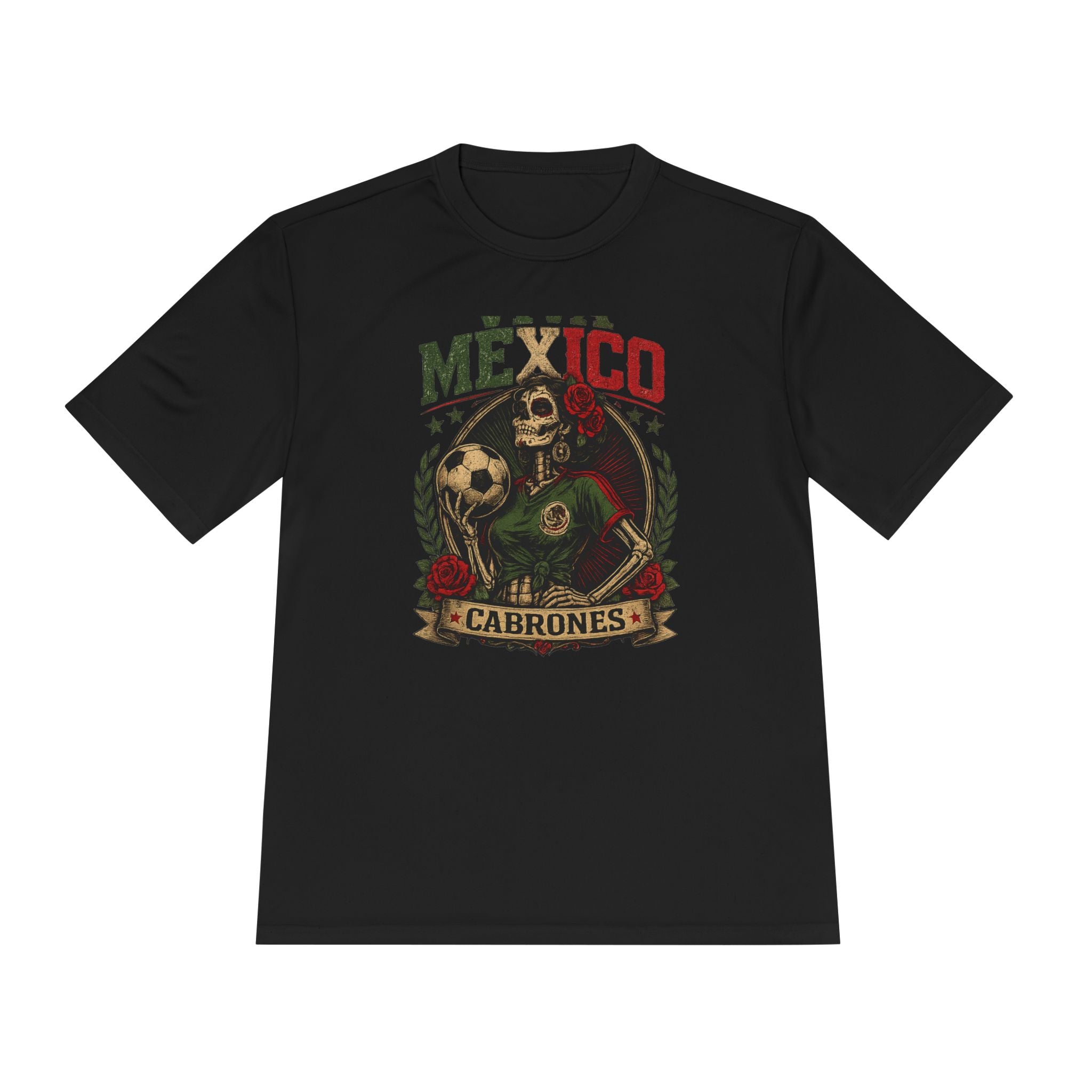Mexico Cabrones Skull Soccer Tee — Mexican Pride Football T‑Shirt