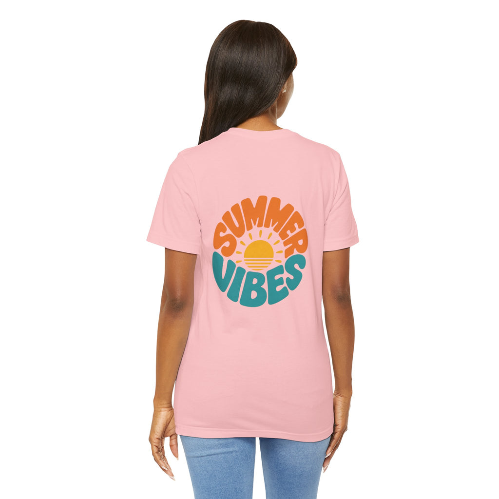 Summer Vibes Tee — Retro Sun Graphic Back Print
