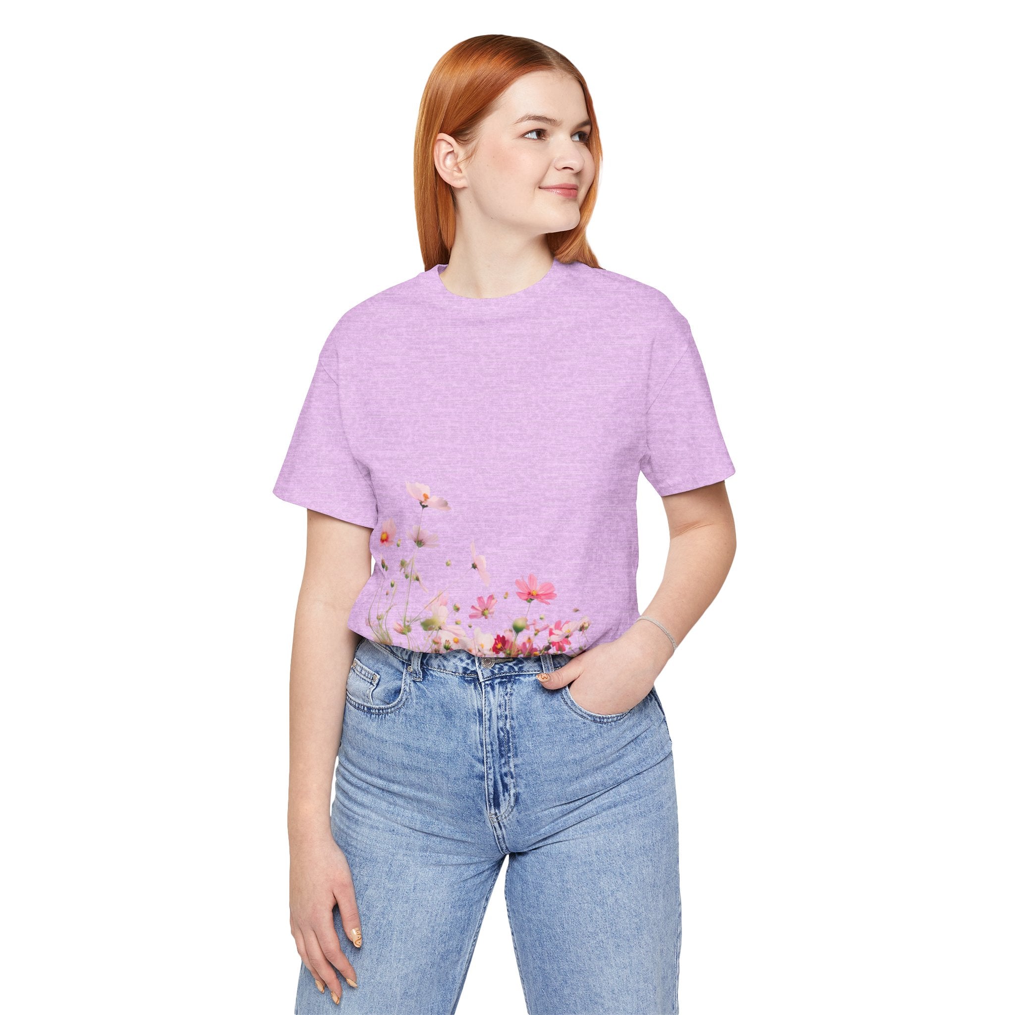 Floral Meadow Tee – Pink Wildflower Field Graphic T-Shirt