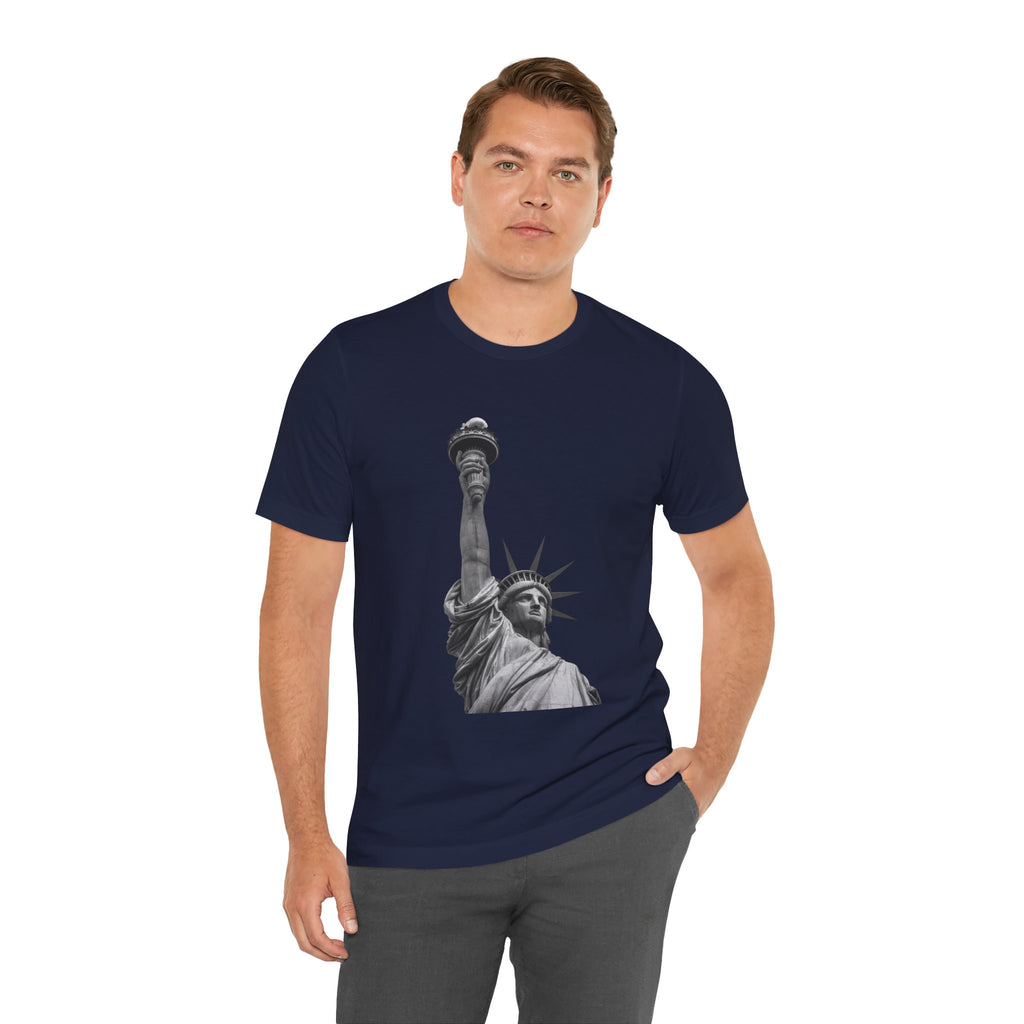 Statue of Liberty Graphic Tee — Black & White NYC Landmark T-Shirt