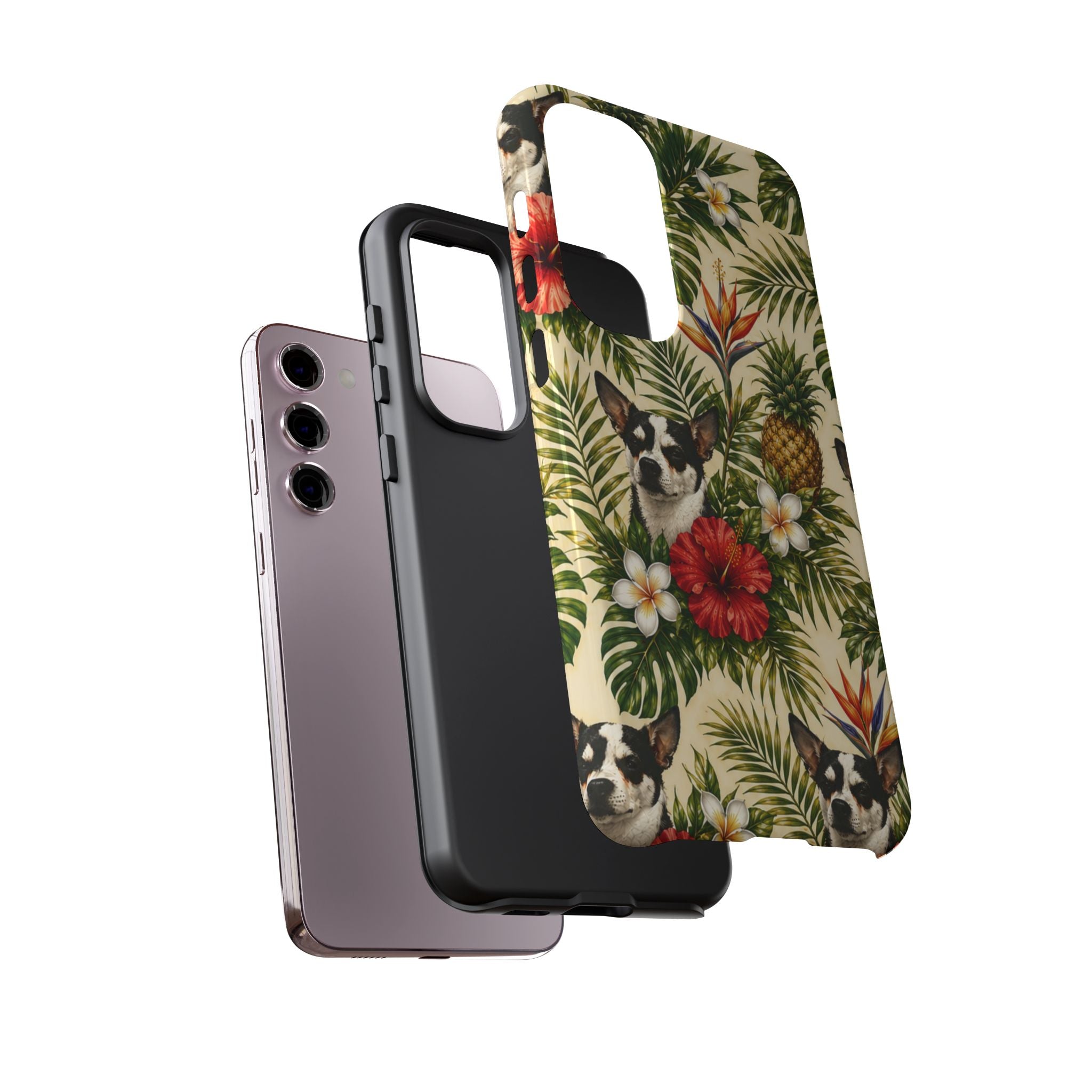 Tropical chihuahua Phone Case — Floral Pineapple Protective Tough Case