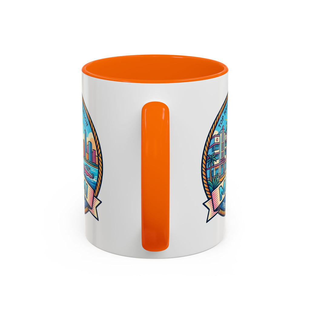 Miami Vintage Travel Accent Coffee Mug – 'Miami' Scenic Beach & Skyline Design (11/15oz)