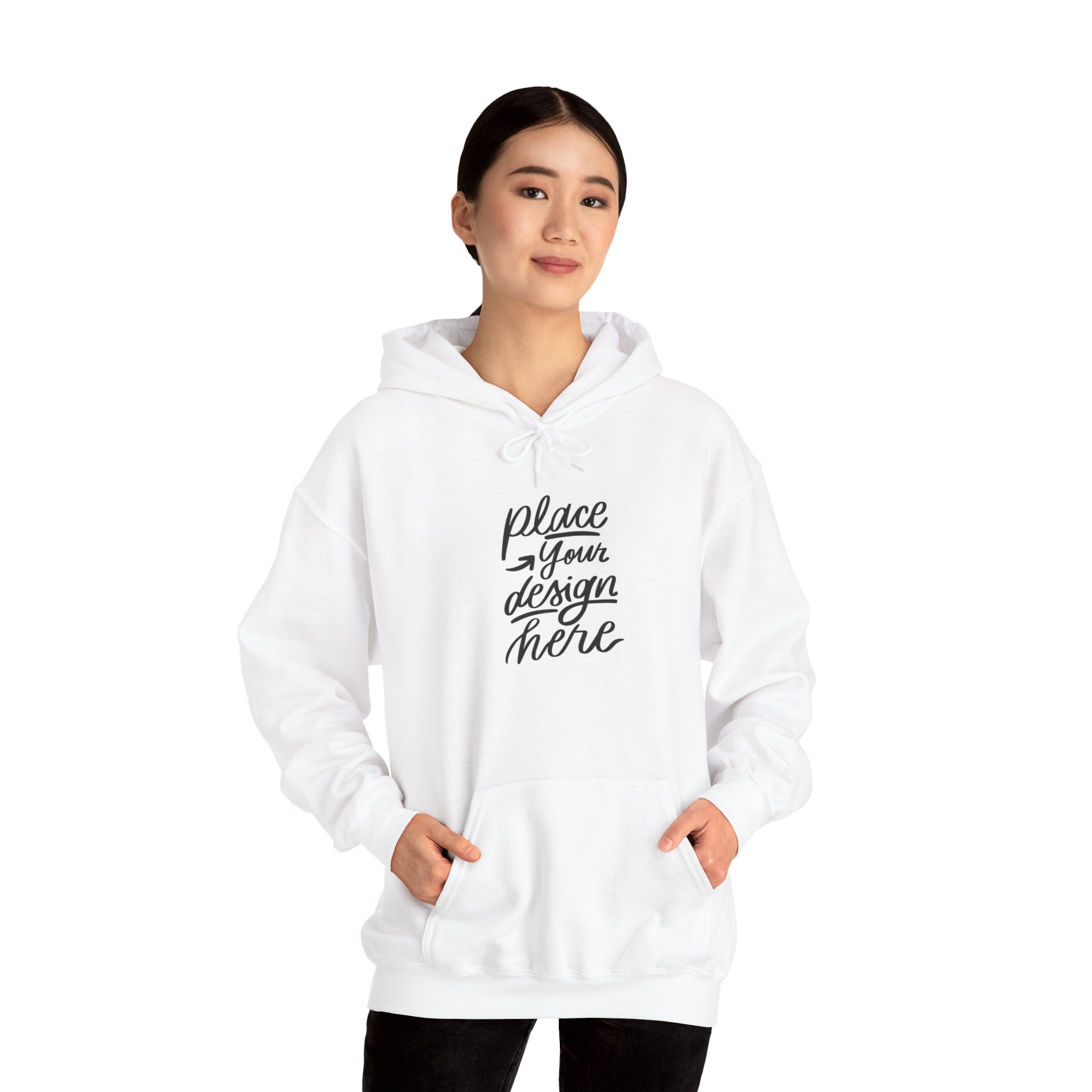 Classic Hoodie with Centered Design – 'Place Your Design Here'