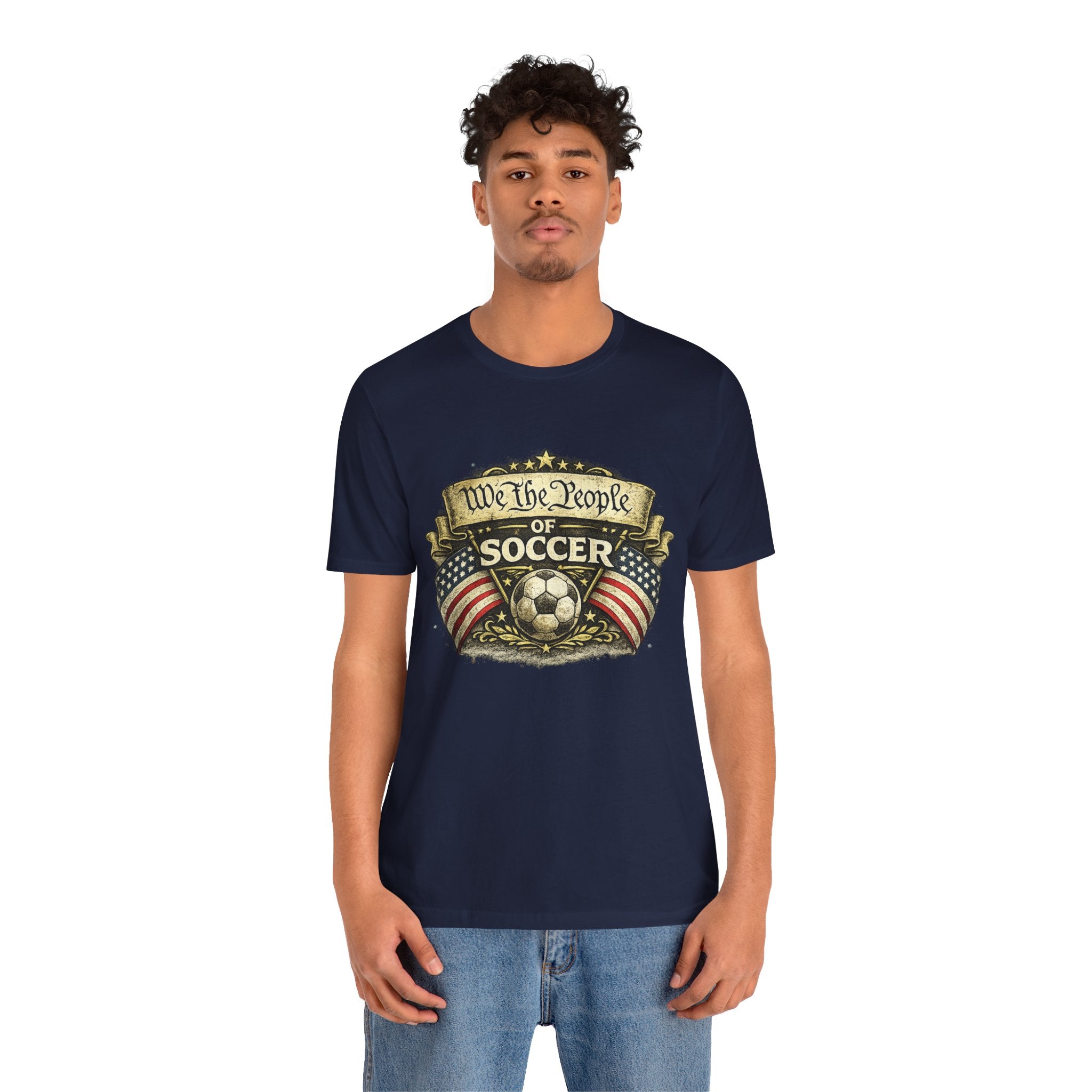 We The People of Soccer T-Shirt — American Flag Vintage Soccer Tee