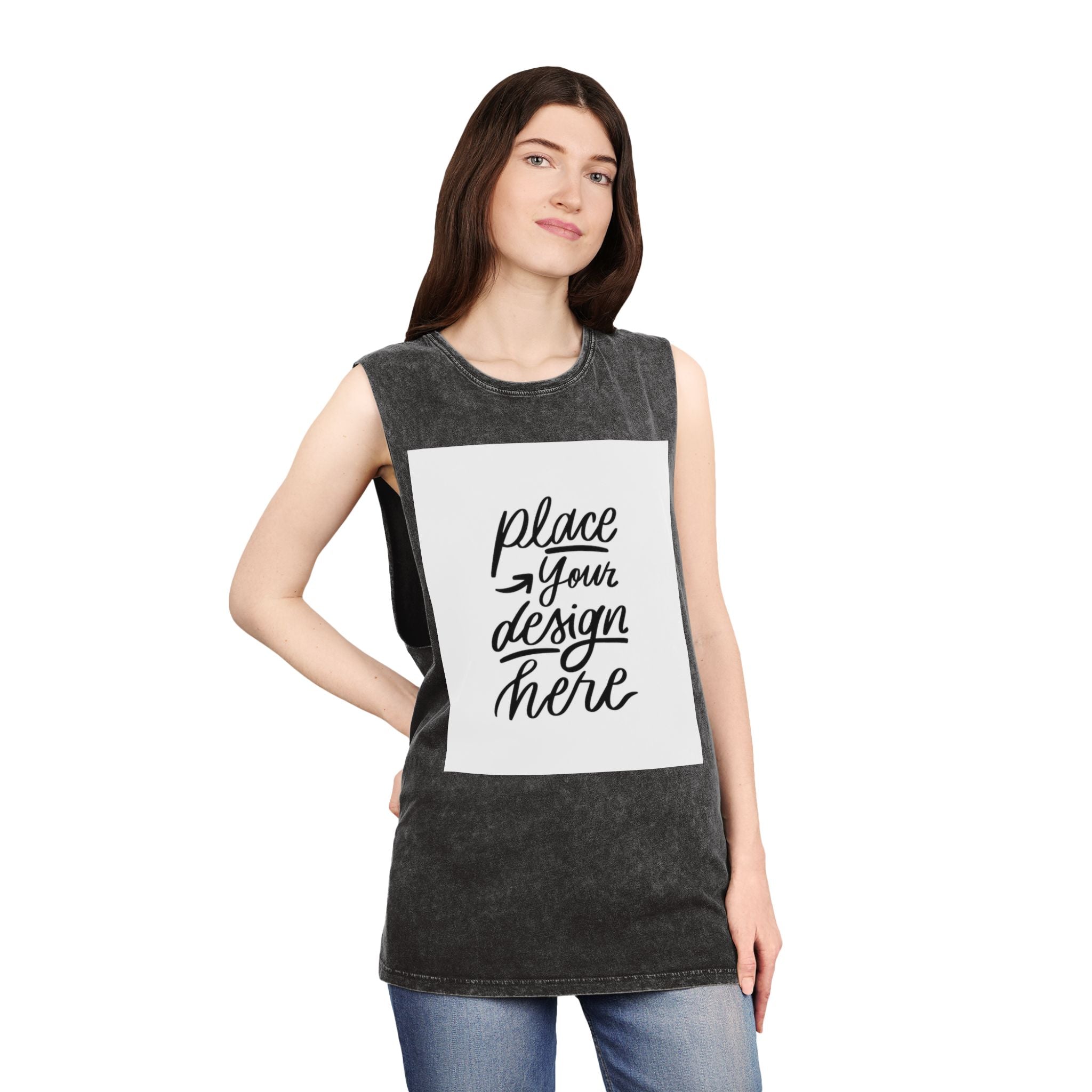 Custom Stonewash Muscle Tank — Vintage Wash Sleeveless Top