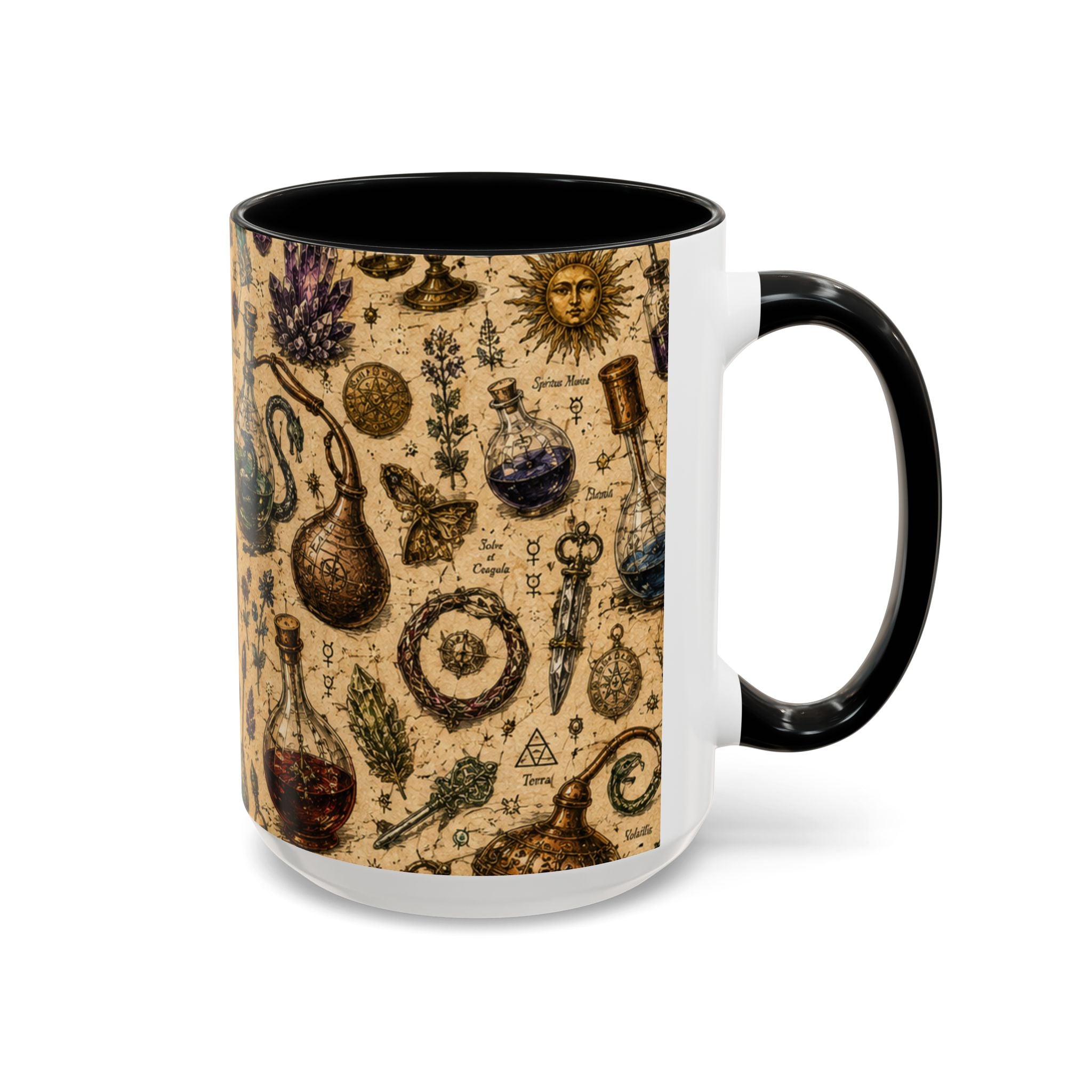 The Alchemist's Cabinet Coffee Mug — Vintage Apothecary Accent Mug (11/15 oz)