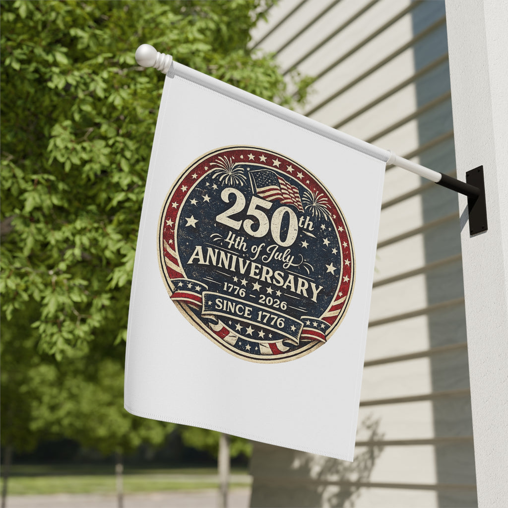 4th of July 250th Anniversary Garden Flag – Patriotic USA House Banner (1776–2026)