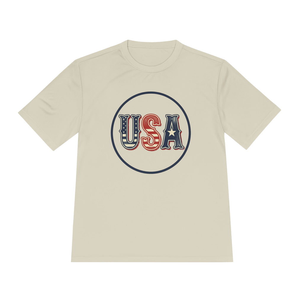 USA Patriotic Tee — Retro Stars & Stripes Moisture-Wicking Shirt