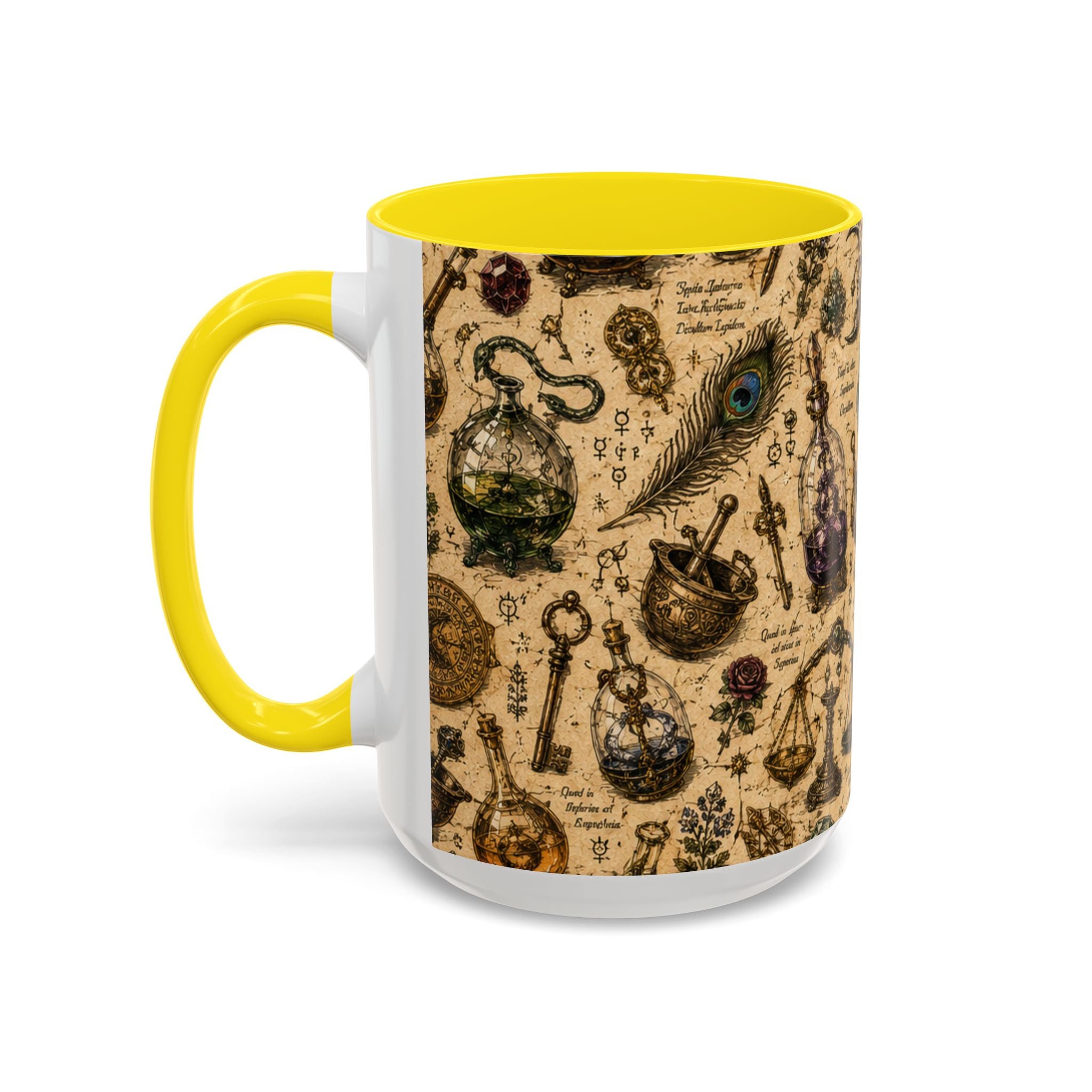 The Alchemist's Cabinet Coffee Mug — Vintage Apothecary Accent Mug (11/15 oz)
