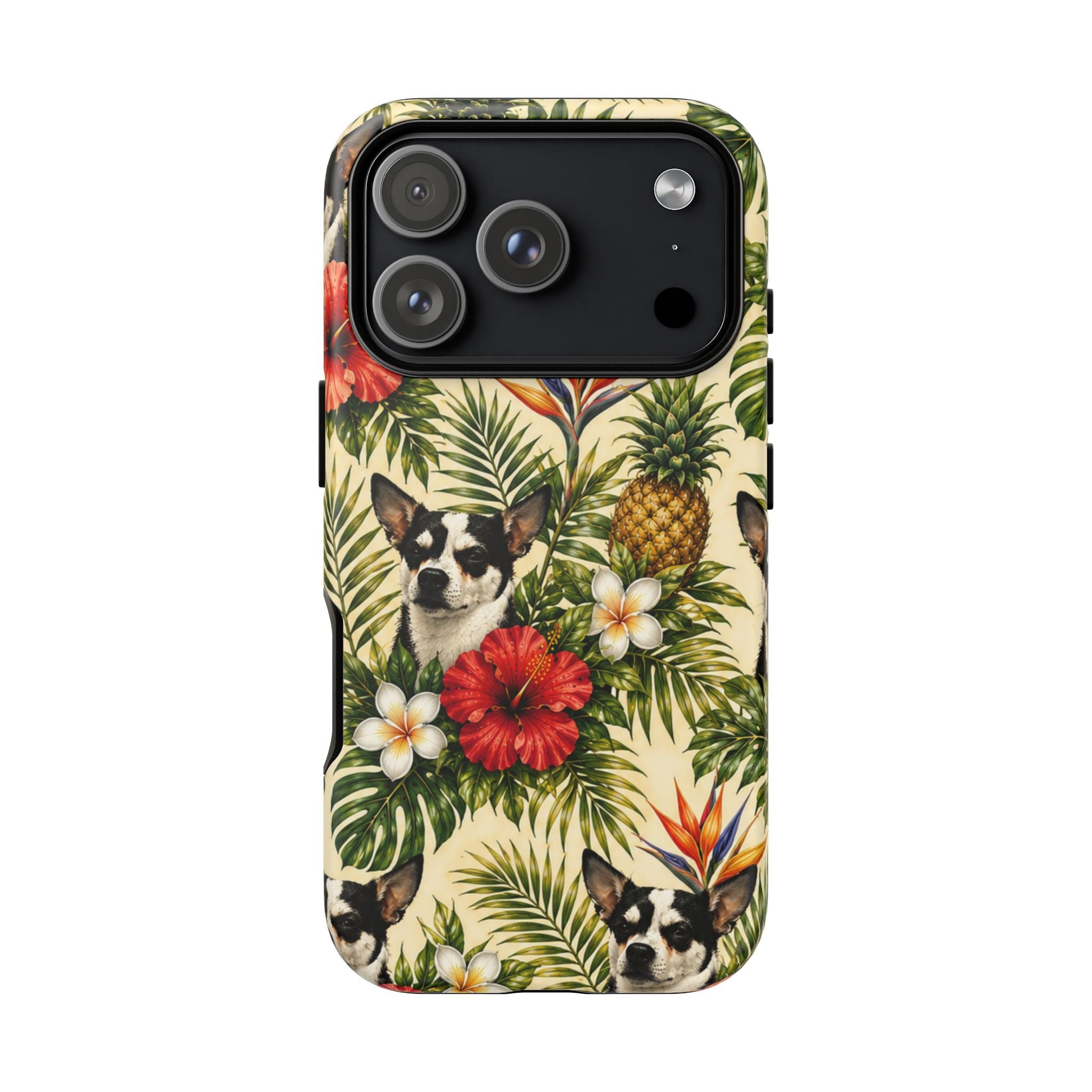 Tropical chihuahua Phone Case — Floral Pineapple Protective Tough Case