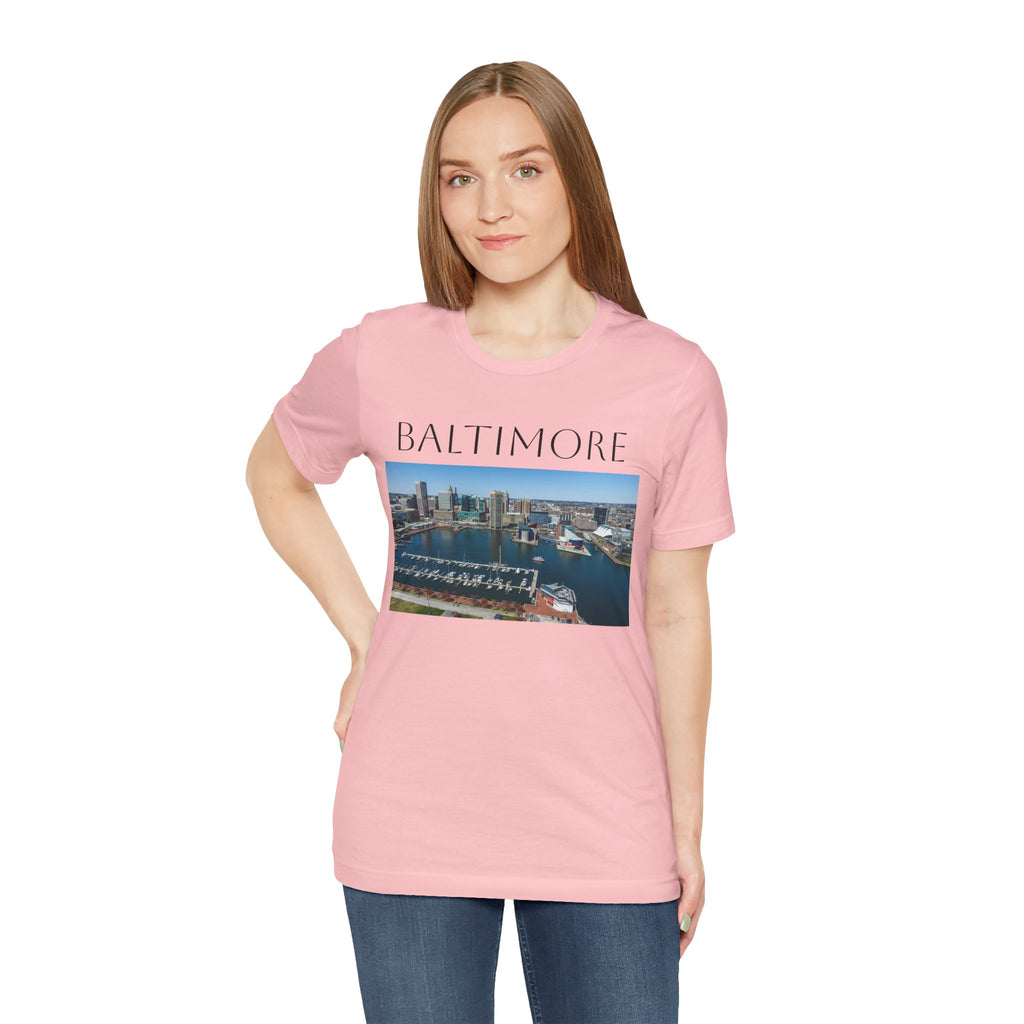 Baltimore Skyline Photo Tee — Inner Harbor Cityscape T-Shirt
