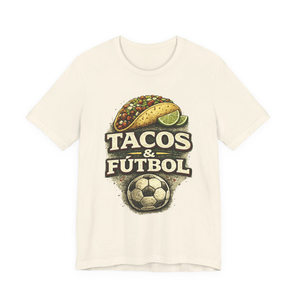 T-Shirt — Tacos & Fútbol Graphic Tee — Soccer Fan Mexican Food Mashup