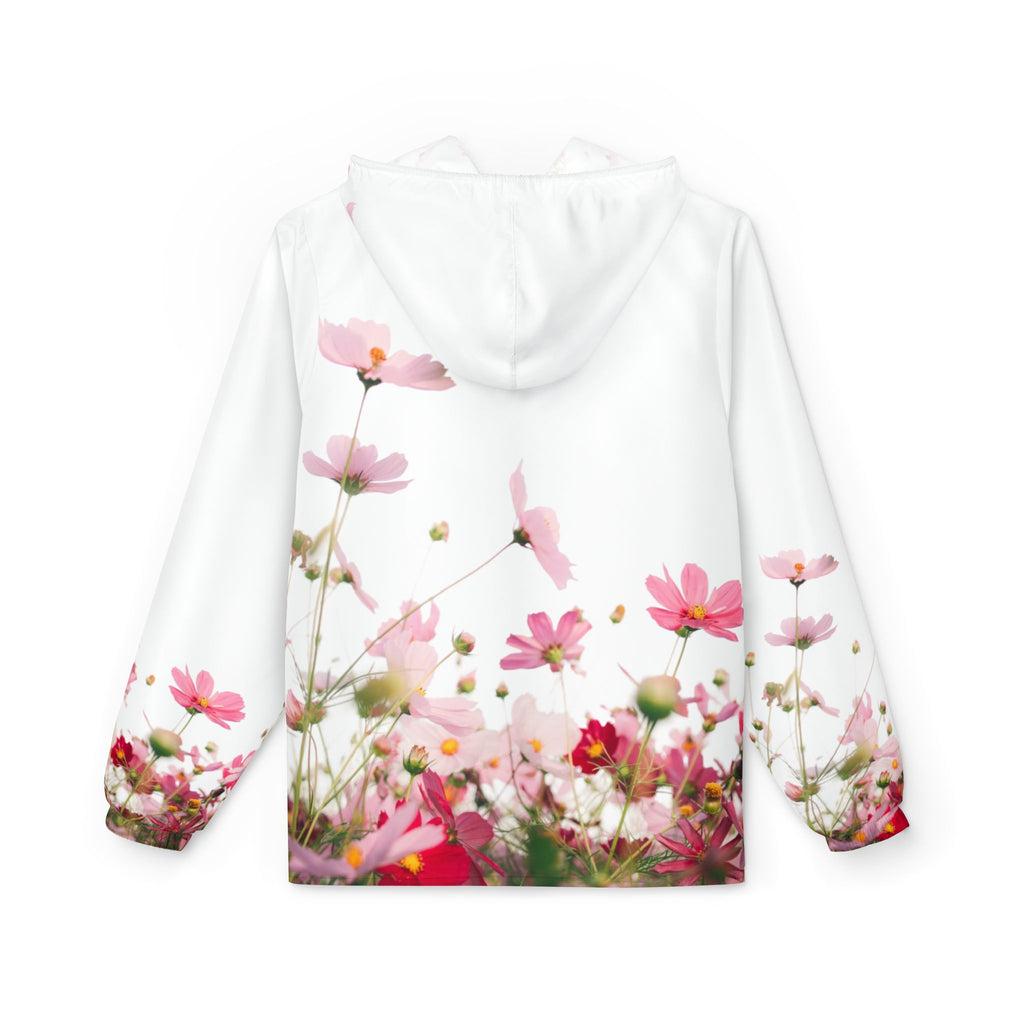 Floral Field Windbreaker Jacket – Pink Cosmos All-Over Print Hooded Jacket