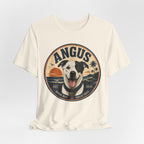 Angus Dog Tee — Retro Beach Portrait T-Shirt