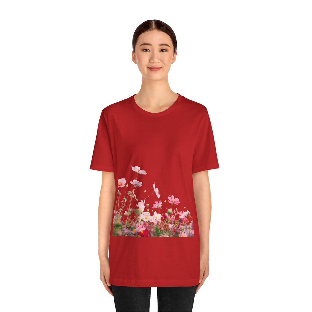 Floral Meadow Tee – Pink Wildflower Field Graphic T-Shirt