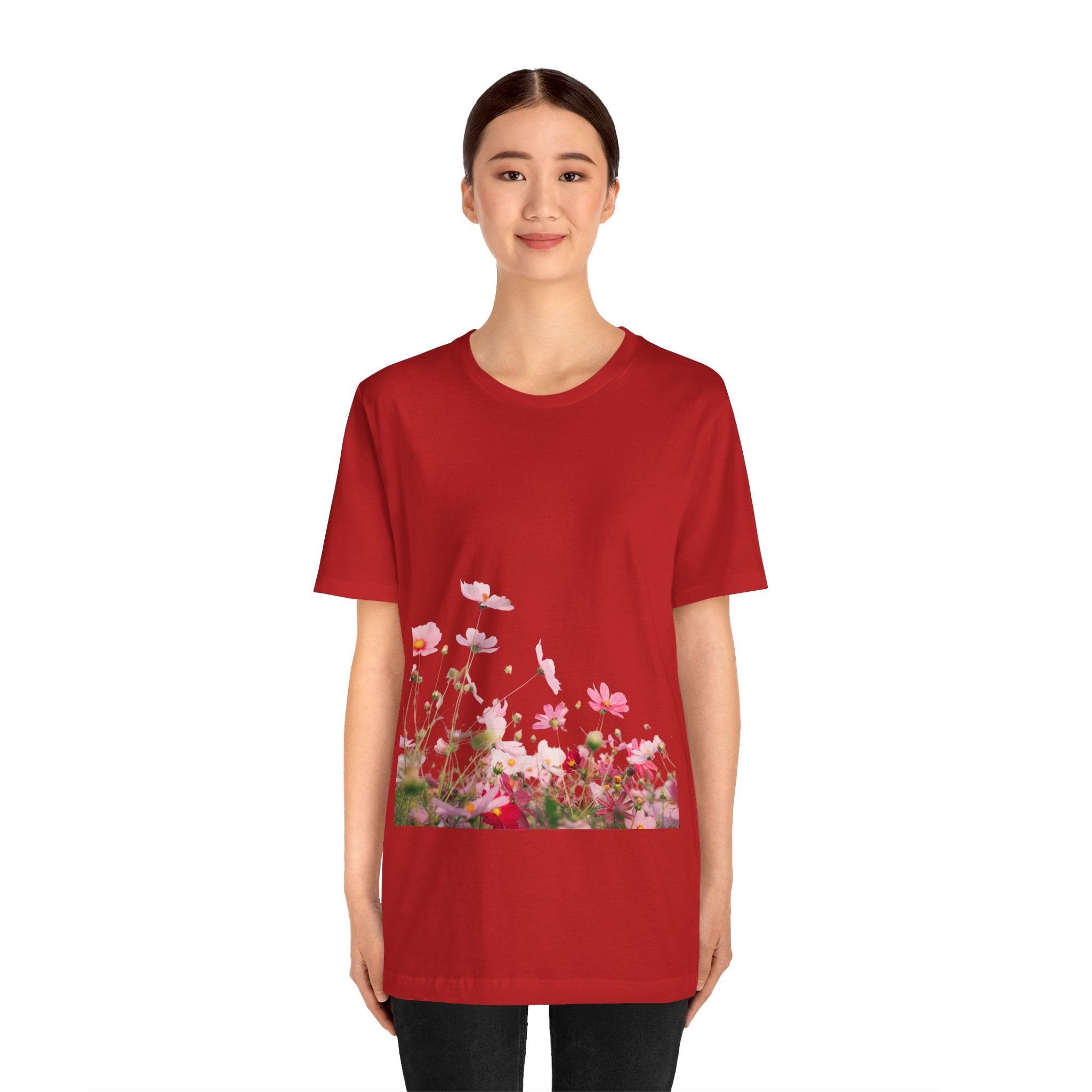 Floral Meadow Tee – Pink Wildflower Field Graphic T-Shirt