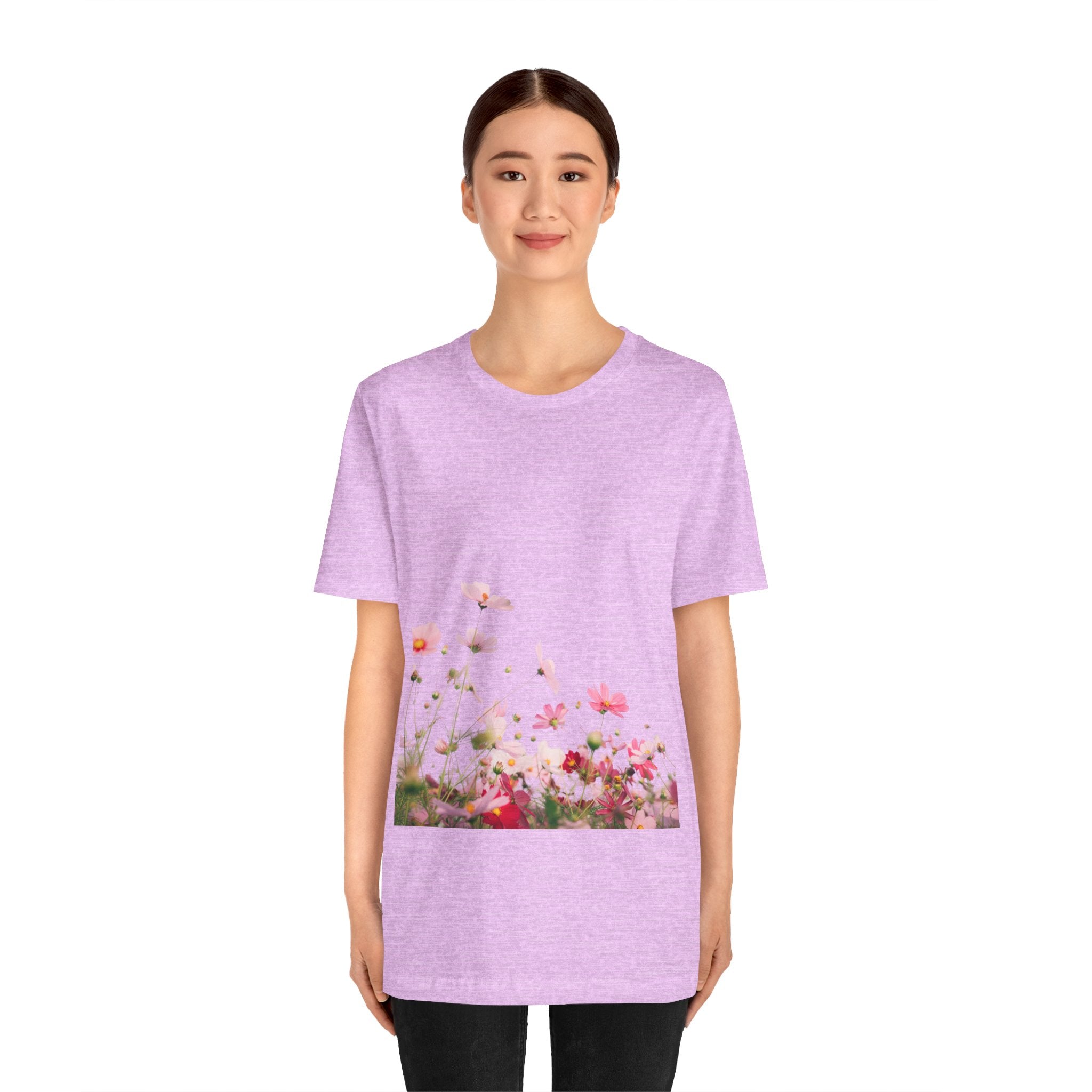 Floral Meadow Tee – Pink Wildflower Field Graphic T-Shirt