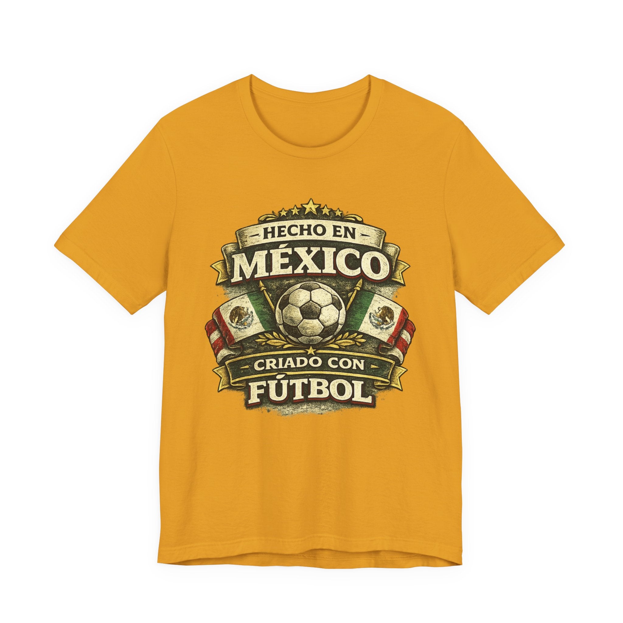 Mexico Soccer T‑Shirt — "Hecho en México, Criado con Fútbol" Vintage Football Tee