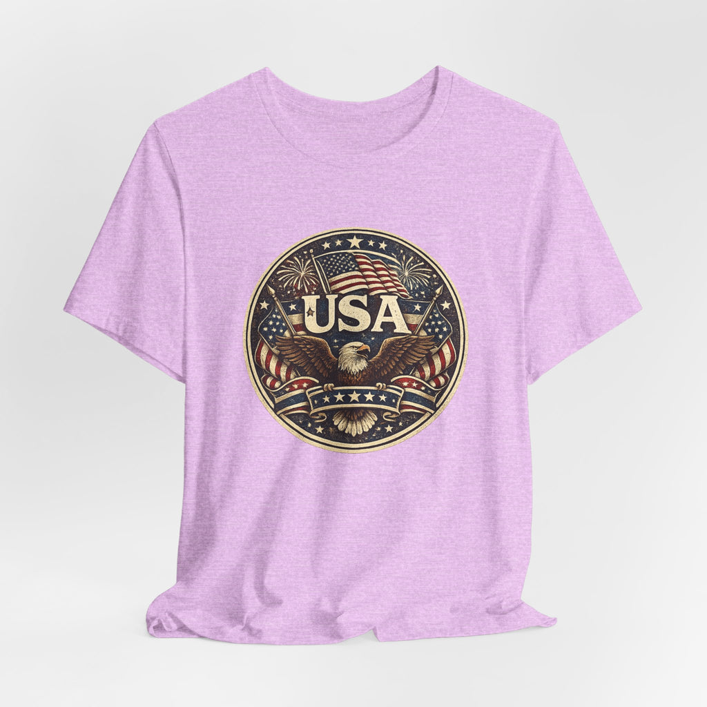 USA Eagle Vintage Patriotic T-Shirt — American Flag Graphic Tee
