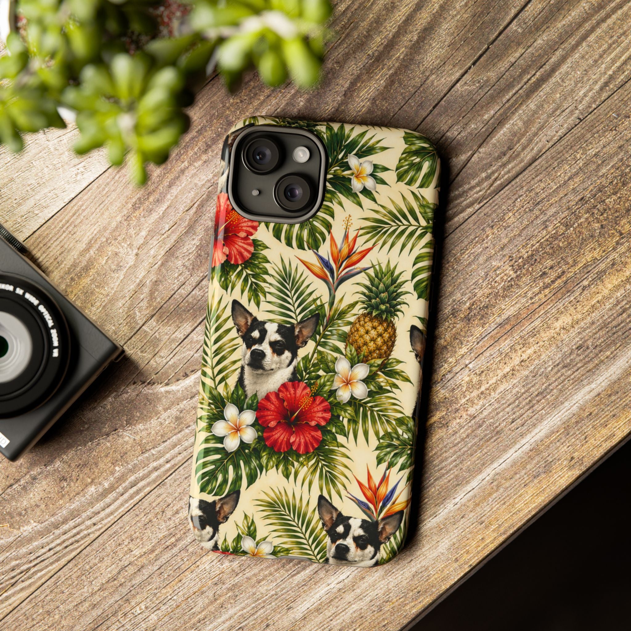 Tropical chihuahua Phone Case — Floral Pineapple Protective Tough Case