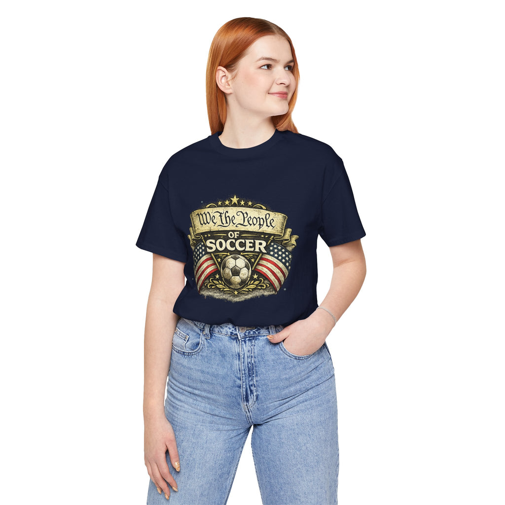 We The People of Soccer T-Shirt — American Flag Vintage Soccer Tee