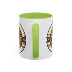 Cat Coffee Mug — Cute Orange Kitty Holding ‘Coffee’ Accent Ceramic Mug (11/15 oz)