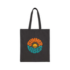 Summer Vibes Tote Bag – Retro Sun Graphic Cotton Canvas Tote