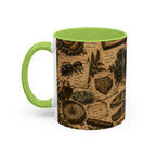 Vintage Natural History Coffee Mug — Botanical & Fossil Illustration Accent Mug