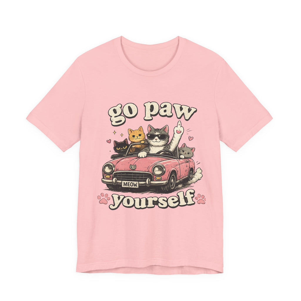 Go Paw Yourself Cat Tee – Cute Retro Cats in Convertible T‑Shirt