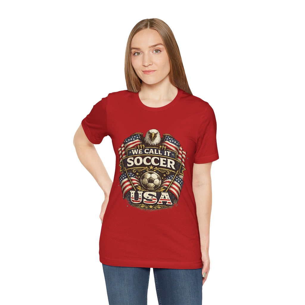 We Call It Soccer USA T-Shirt – Patriotic Eagle Soccer Tee