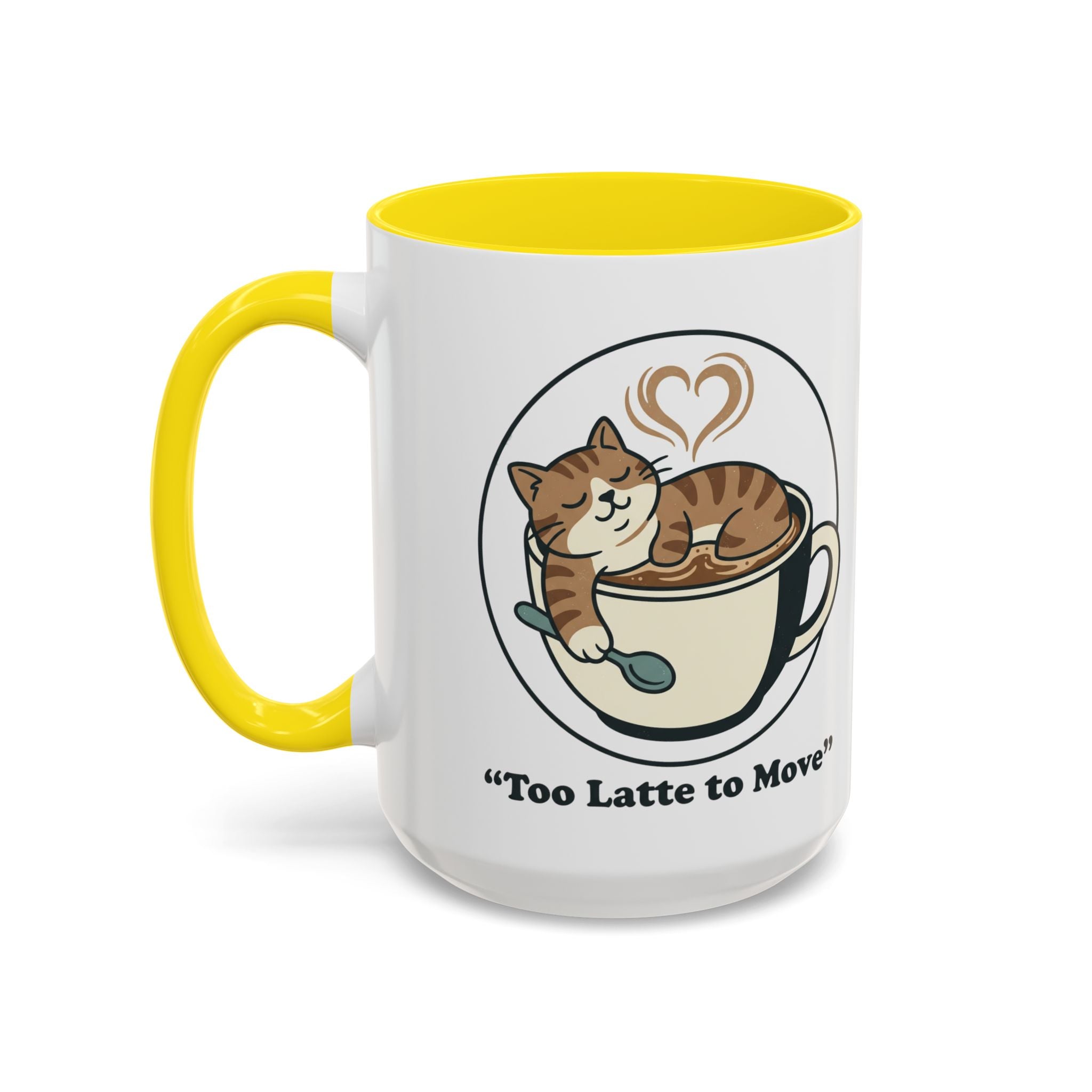 Latte Cat Coffee Mug – "Don't Wake Me, I'll Move" Cute Cat Latte Art Ceramic Accent Mug