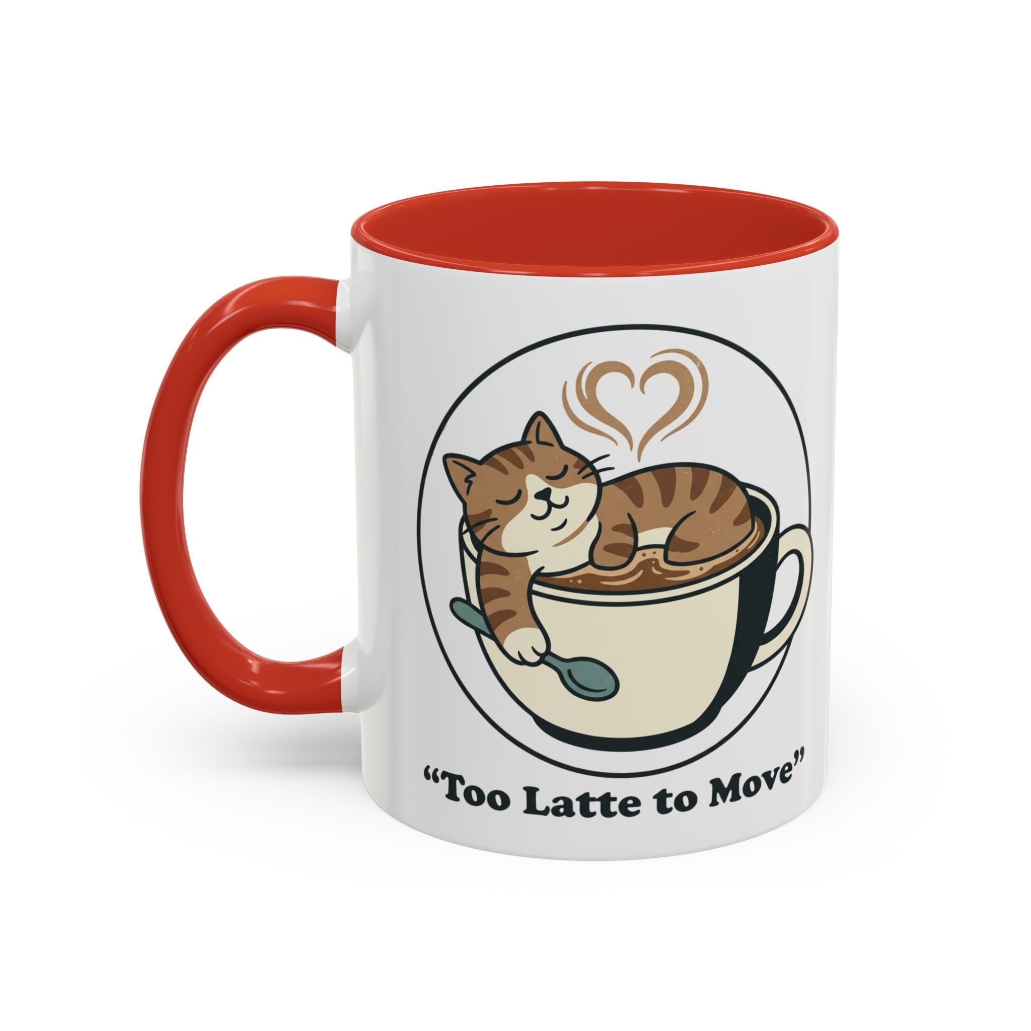 Latte Cat Coffee Mug – "Don't Wake Me, I'll Move" Cute Cat Latte Art Ceramic Accent Mug